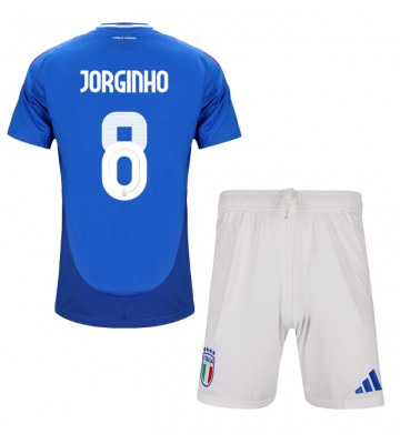 Italia Jorginho Frello #8 Primera Equipación Niños Eurocopa 2024 Manga Corta (+ Pantalones cortos)